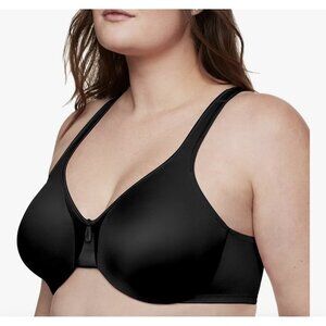 Warners bra signature support satin underwire size 38 DD style 35002A Black